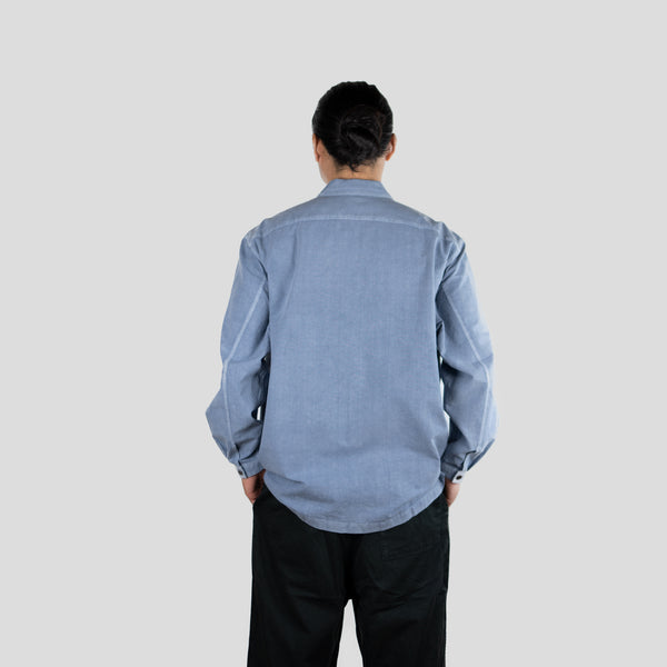 OPEN COLLAR SHIRT - INDIGO DYED