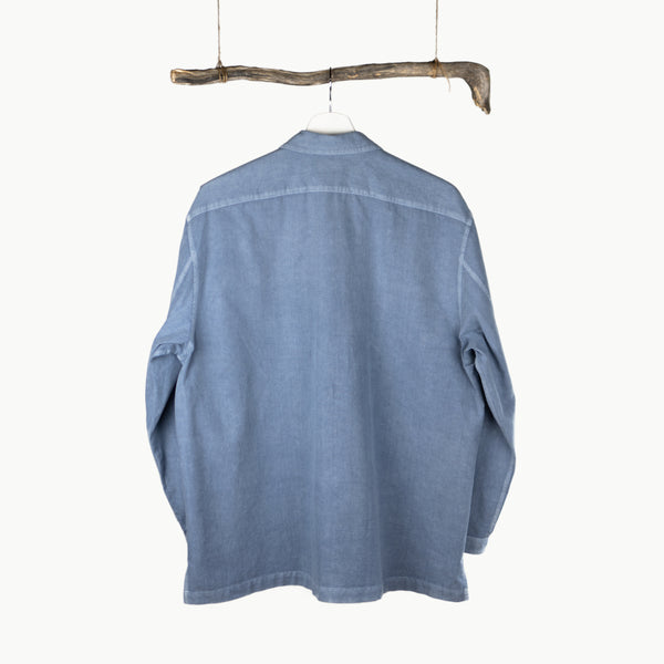 OPEN COLLAR SHIRT - INDIGO DYED