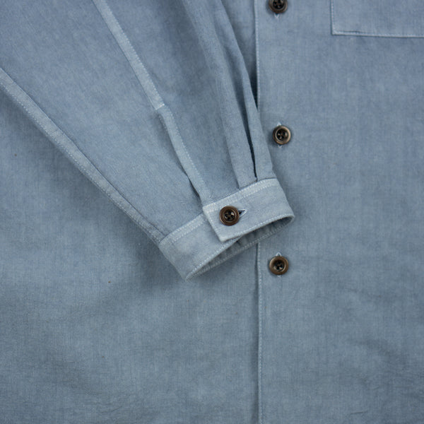 OPEN COLLAR SHIRT - INDIGO DYED