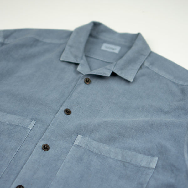 OPEN COLLAR SHIRT - INDIGO DYED