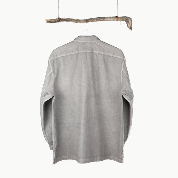 OPEN COLLAR SHIRT - SOOT DYED