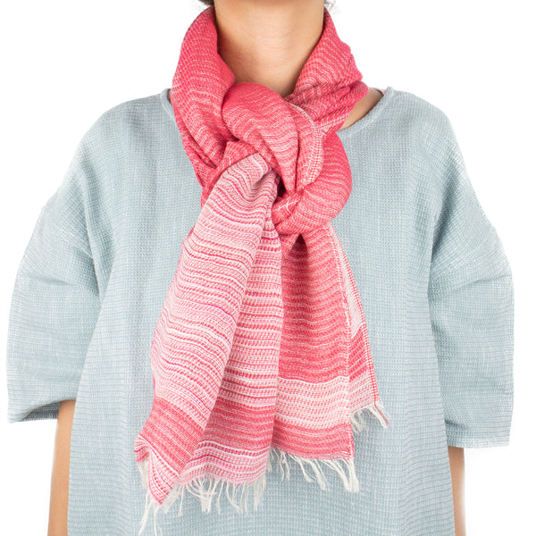 SMALL / TWO-TONE DOUBLE FACED COTTON SCARF