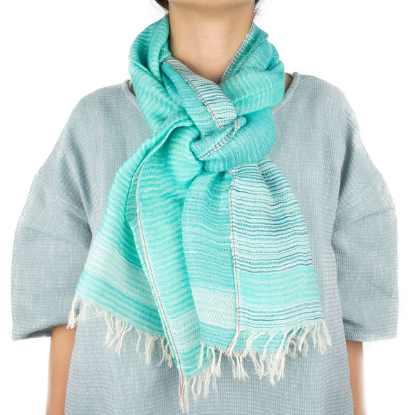 SMALL / TWO-TONE DOUBLE FACED COTTON SCARF