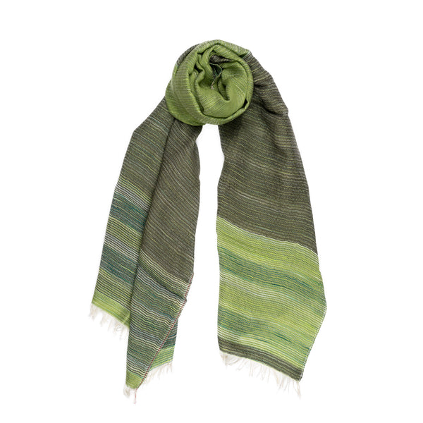 SMALL / DOUBLE FACED MERINO WOOL SCARF - HAND-DYED YARN