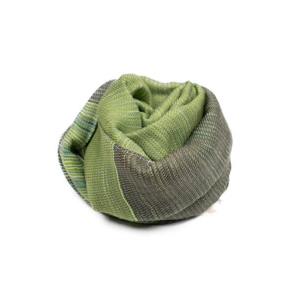 SMALL / DOUBLE FACED MERINO WOOL SCARF - HAND-DYED YARN