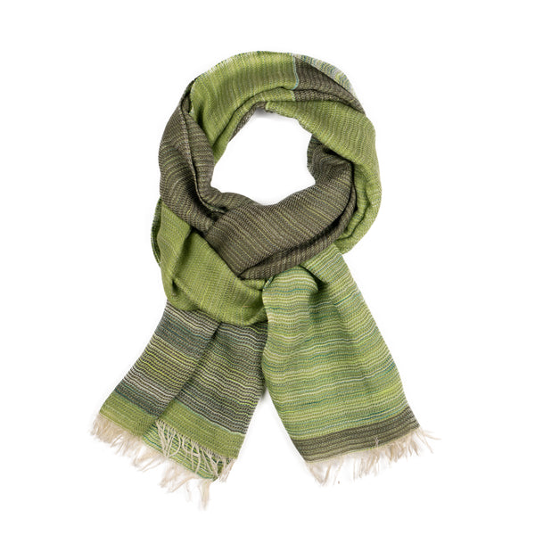 SMALL / DOUBLE FACED MERINO WOOL SCARF - HAND-DYED YARN