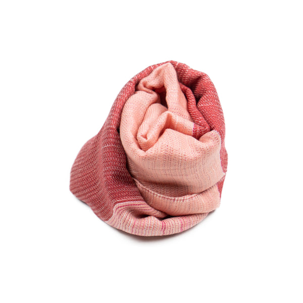 SMALL / DOUBLE FACED MERINO WOOL SCARF - HAND-DYED YARN