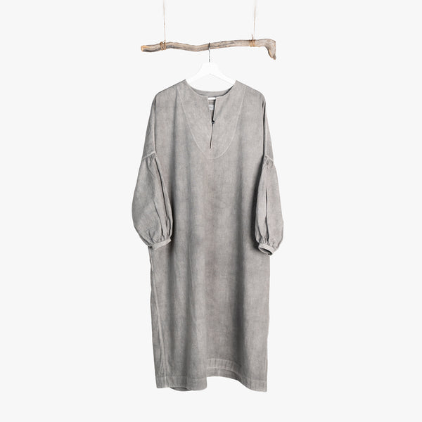WOMEN’S GATHERED DRESS - SOOT DYED