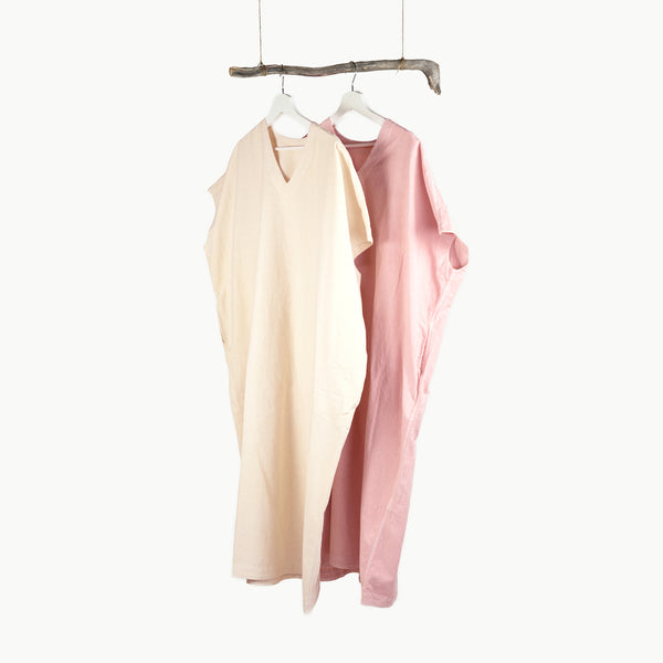 WOMEN’S SHORT SLEEVE DRESS -  BENGARA DYED