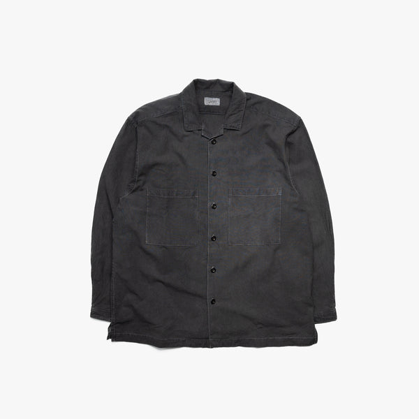 OPEN COLLAR SHIRT - LOGWOOD DYED