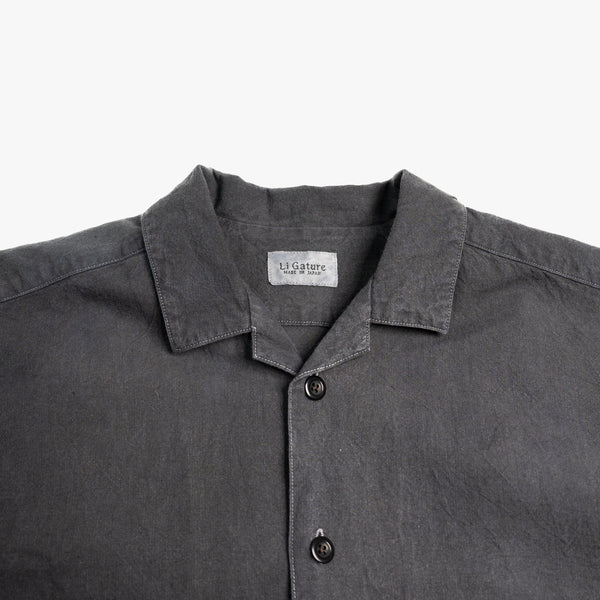 OPEN COLLAR SHIRT - LOGWOOD DYED