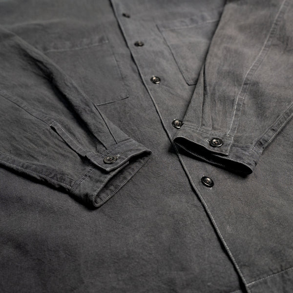 OPEN COLLAR SHIRT - LOGWOOD DYED