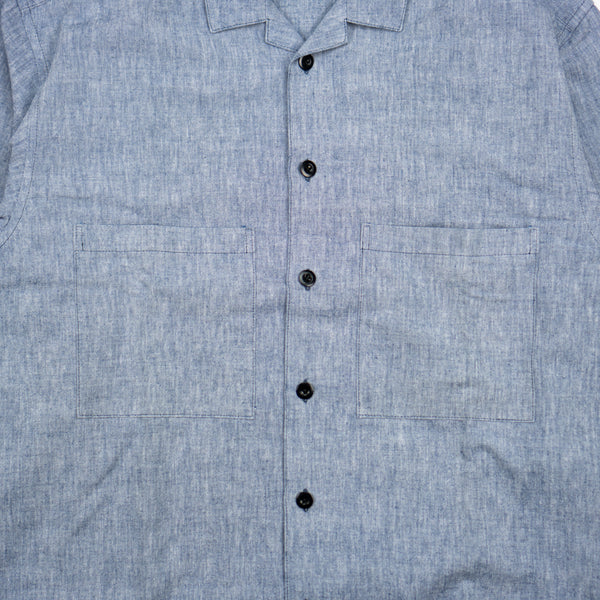 OPEN COLLAR SHIRT - INDIGO DYED