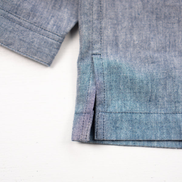 OPEN COLLAR SHIRT - INDIGO DYED