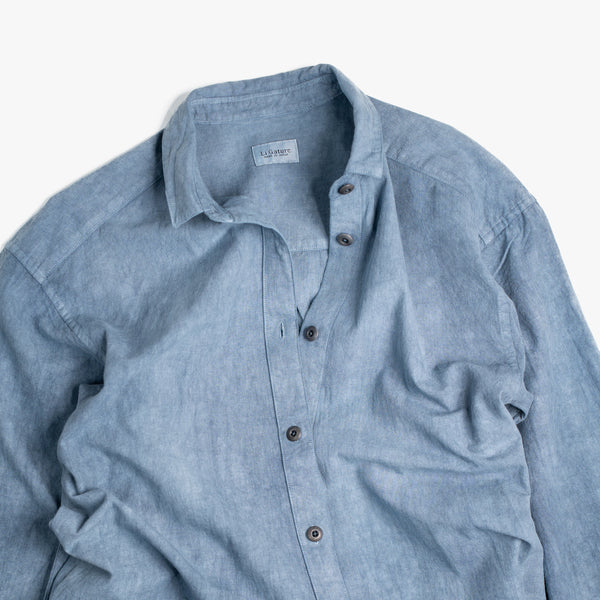 WOMEN’S SHIRT DRESS - INDIGO DYED