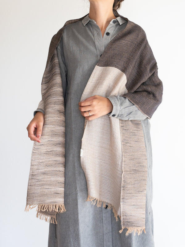 Double face wool scarf / merino wool stole / CARAMEL.PEACH