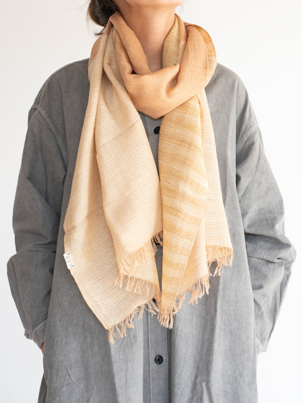 Double face wool scarf / merino wool stole / CARAMEL.PEACH