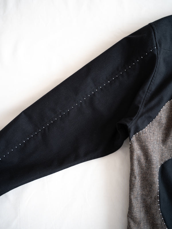 Handmade Sashiko Shirt with Wave Motif 006