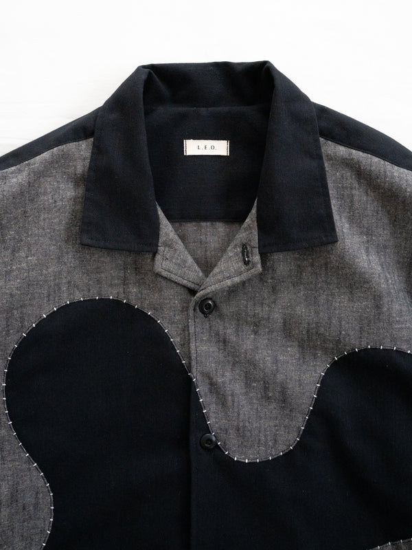 Handmade Sashiko Shirt with Wave Motif 007