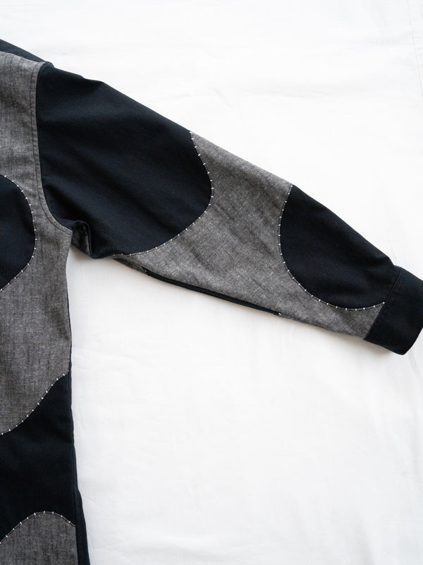 Handmade Sashiko Shirt with Wave Motif 007