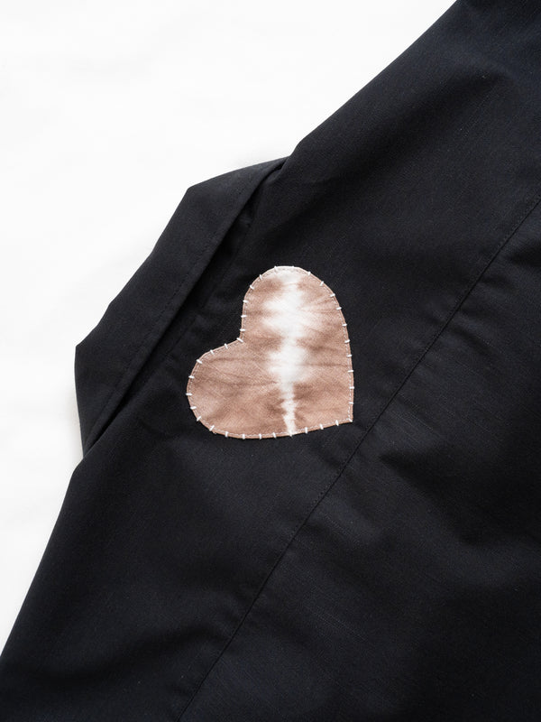Hand-stitched Sashiko  Aloha Shirt with Plumeria Motif No.023