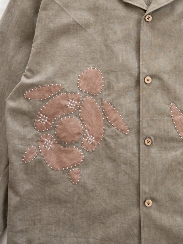 Hand-stitched Sashiko Shirt with Sea Turtle Motif No.025