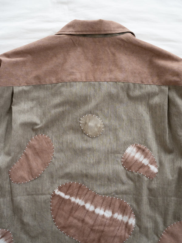 Hand-stitched Sashiko Shirt with Sea Turtle Motif No.025
