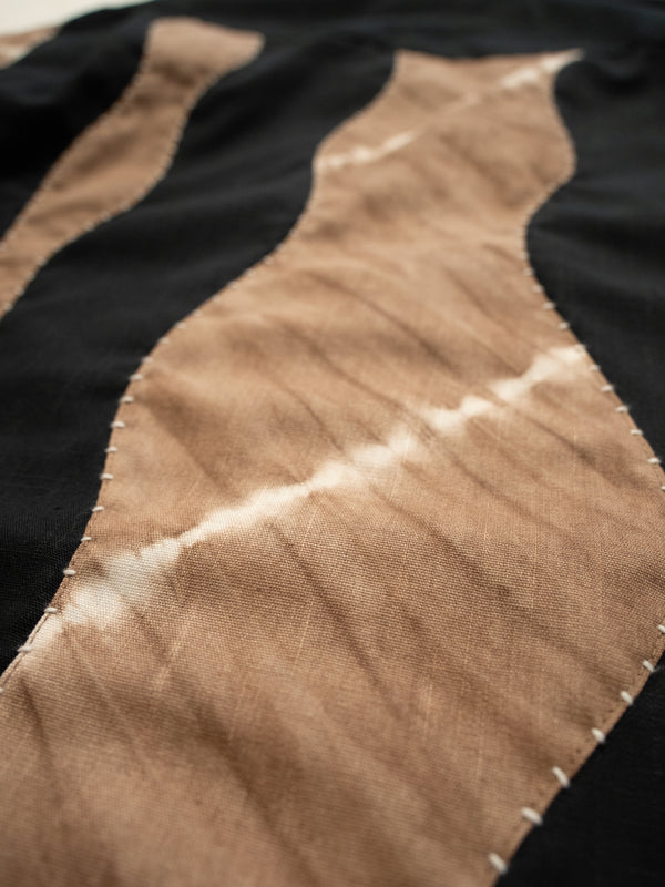 Hand-stitched Sashiko Shirt with Wave Motif No.026