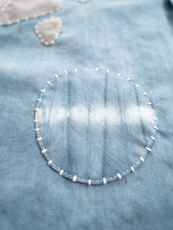 Hand-stitched Sashiko Shirt with Sea Turtle Motif No.027