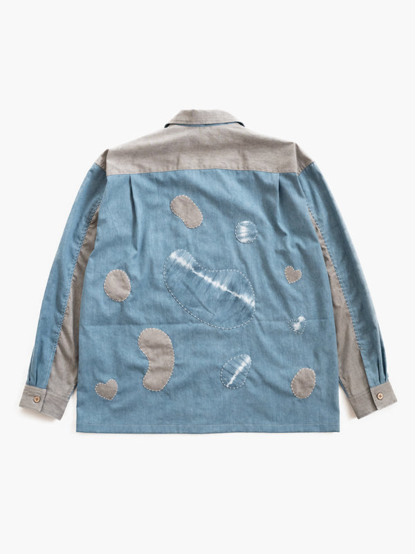 Hand-stitched Sashiko Shirt with Sea Turtle Motif No.027