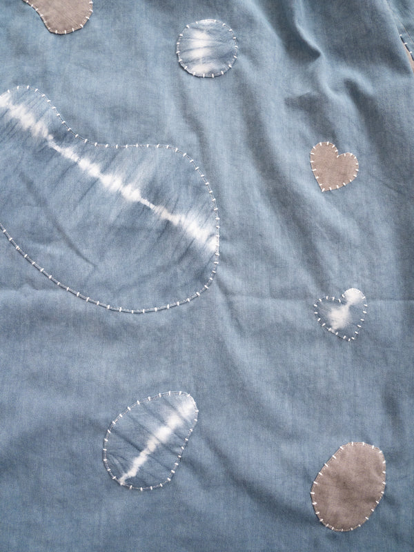 Hand-stitched Sashiko Shirt with Sea Turtle Motif No.027