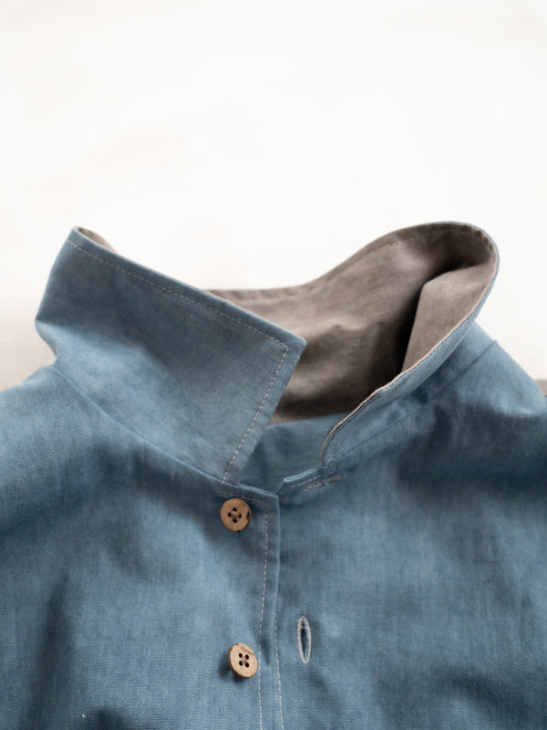 Hand-stitched Sashiko Shirt with Sea Turtle Motif No.027