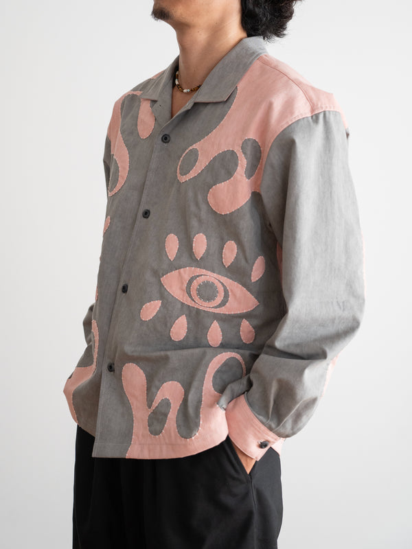 Hand-stitched Sashiko Shirt with Third eye Motif No.031