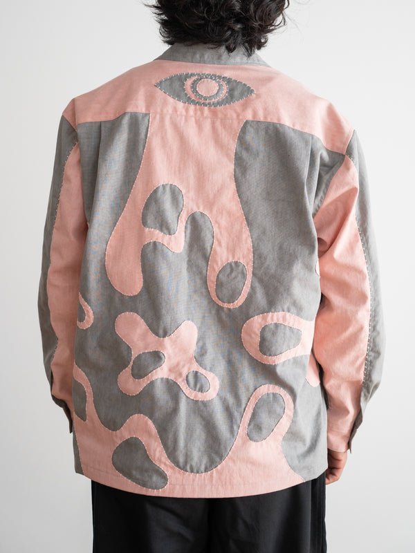 Hand-stitched Sashiko Shirt with Third eye Motif No.031