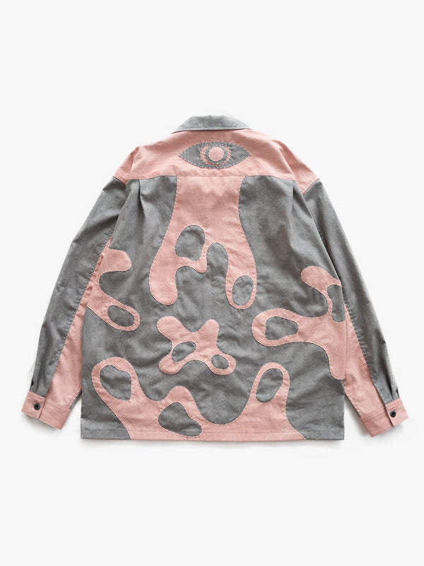 Hand-stitched Sashiko Shirt with Third eye Motif No.031