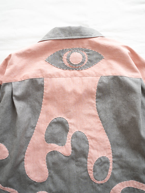 Hand-stitched Sashiko Shirt with Third eye Motif No.031