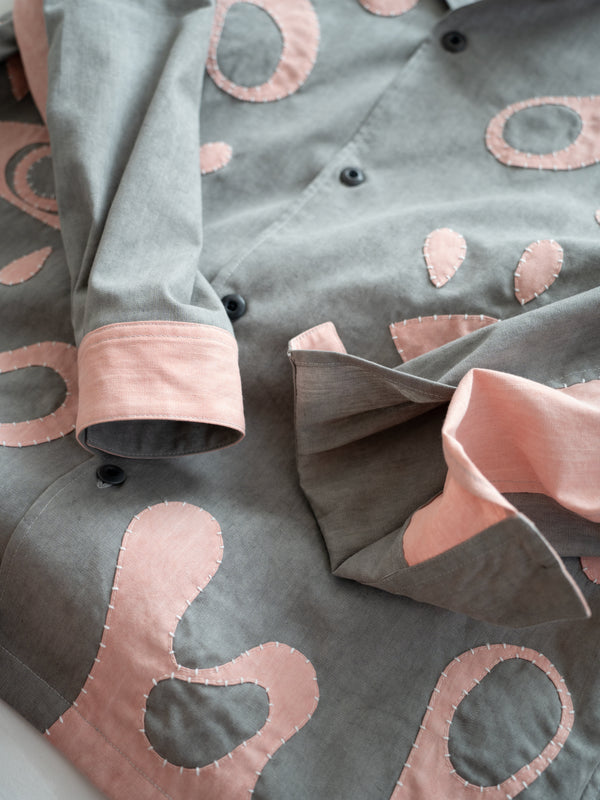Hand-stitched Sashiko Shirt with Third eye Motif No.031