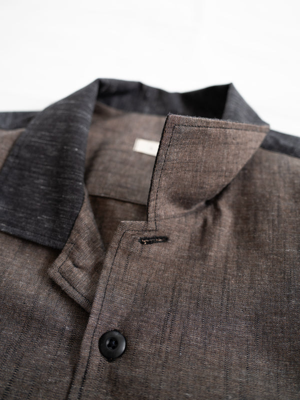 Hand-stitched Sashiko Shirt with Flower Motif No.032