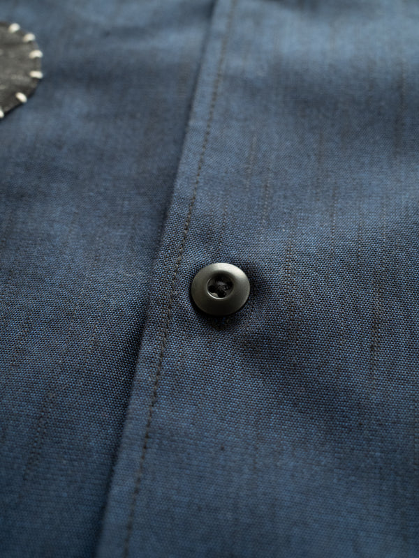 Hand-stitched Sashiko Shirt with Wave Motif No.033