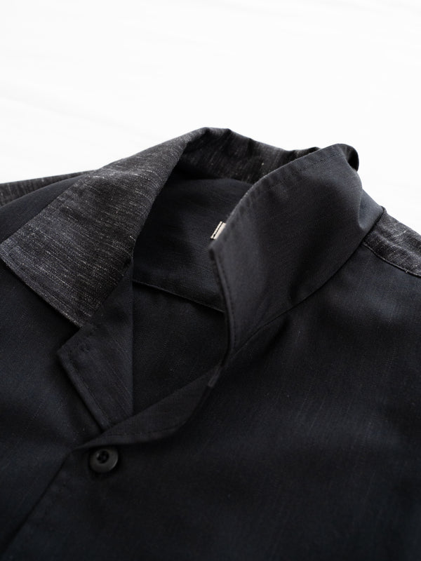 Hand-stitched Sashiko Shirt with Flower Motif No.034