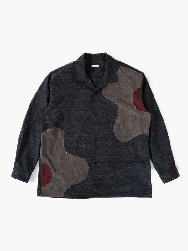 Handmade Sashiko Shirt with Flower Motif