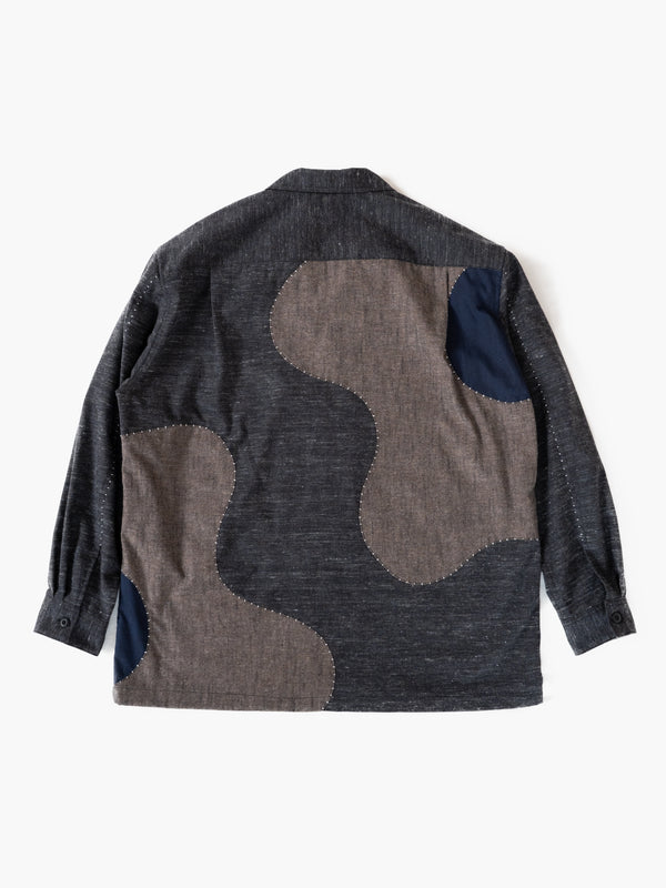 Handmade Sashiko Shirt with Flower Motif