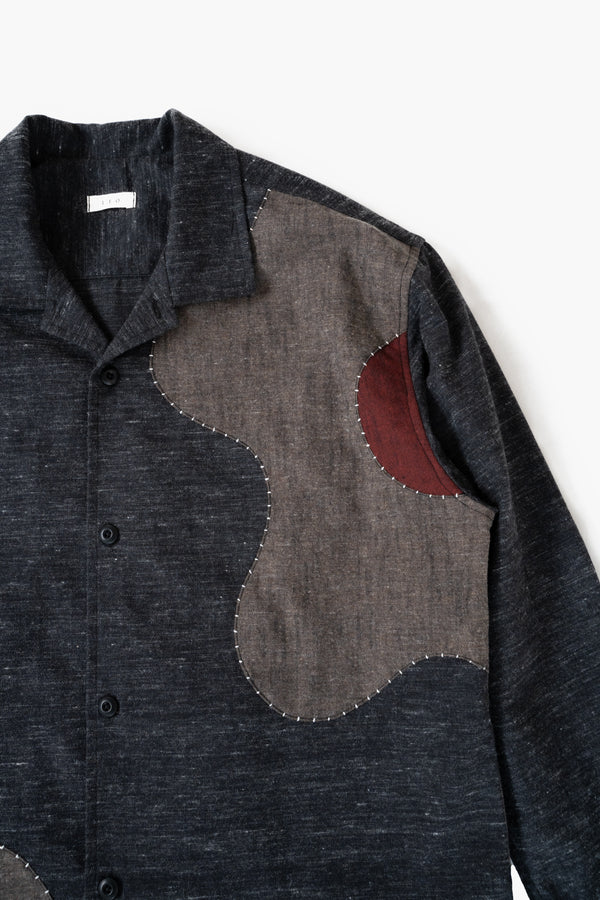 Handmade Sashiko Shirt with Flower Motif