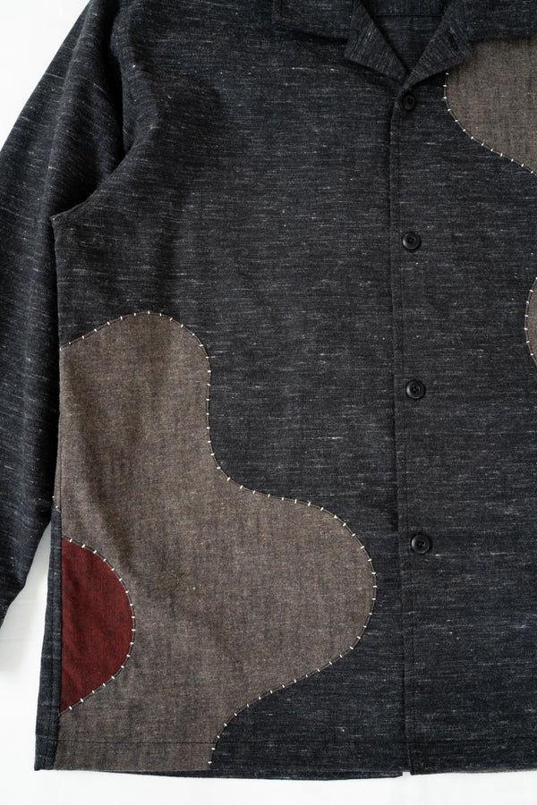 Handmade Sashiko Shirt with Flower Motif