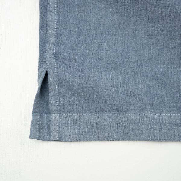 藍染め オープンカラーシャツ / オーガニックコットン / BLUE