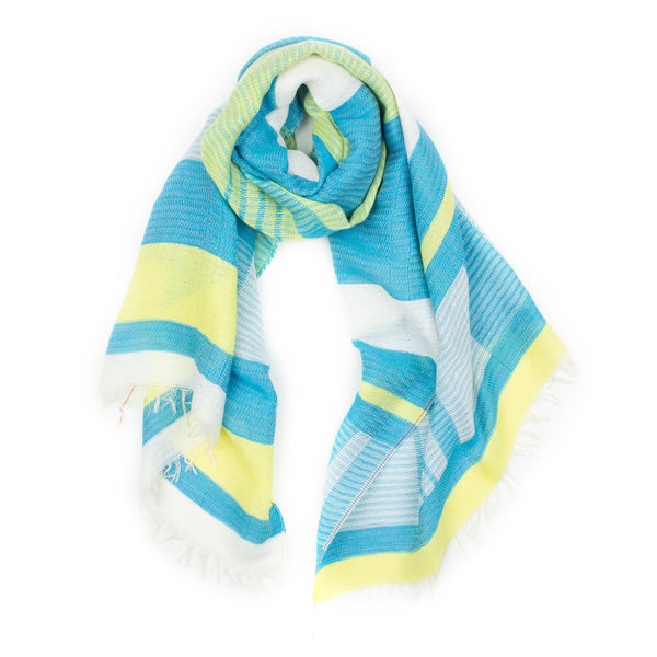 BLOCK PATTERN / 綿100% / CYAN.YELLOW