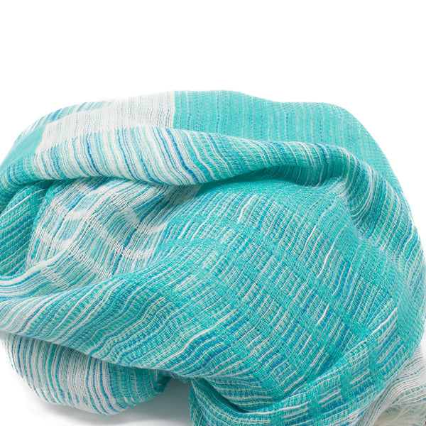 DF BLOCK PATTERN / 綿100% / TURQUOISE.TURQUOISE