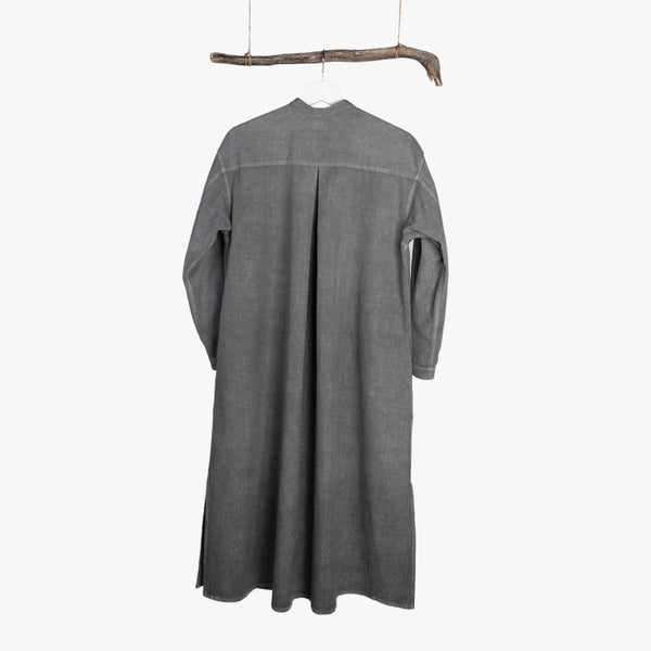 SOOT  STAND COLLAR SHIRT DRESS / GREY