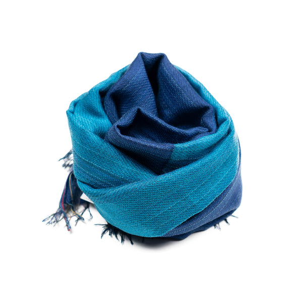 TWO-TONE WOOL PATTERN / 毛 70% 綿 30% / NAVY.SKY