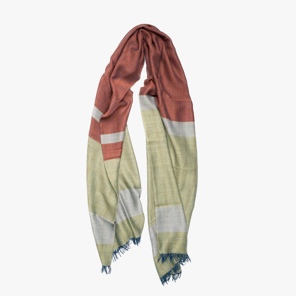 THREE-TONE WOOL PATTERN / 毛 70% 綿 30% / ORANGE.YELLOW